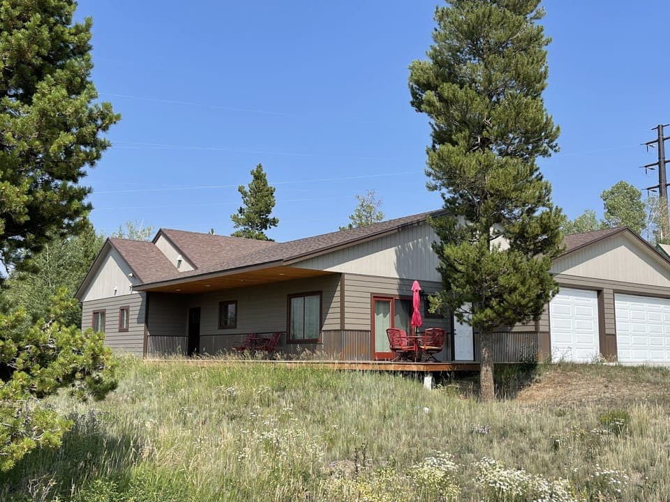 Garage parking and front of house