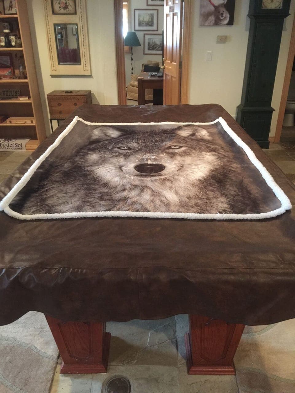 Professional size pool table with equipment 