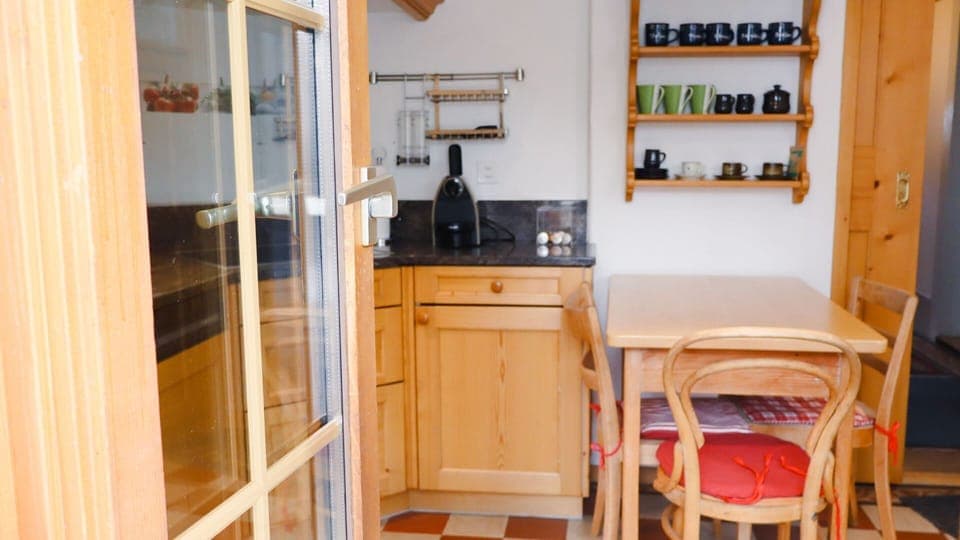 the kitchen view from patio