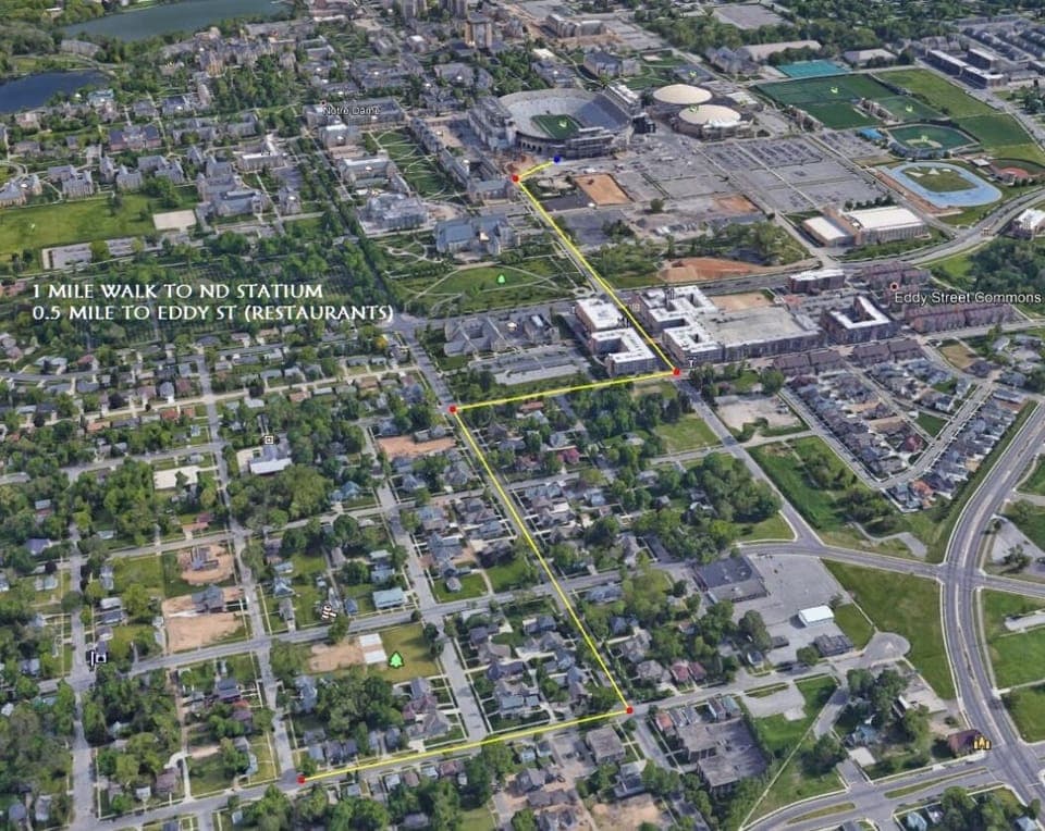 DISTANCE TO ND STADIUM AND EDDY ST