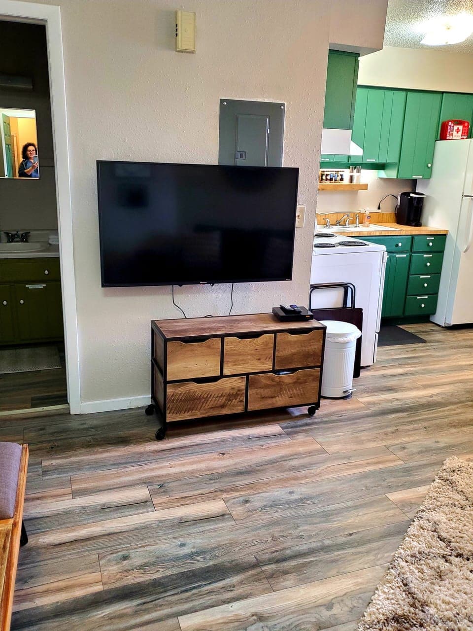 Living space with smart tv