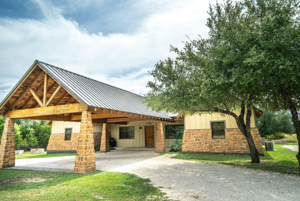 Front view of carport