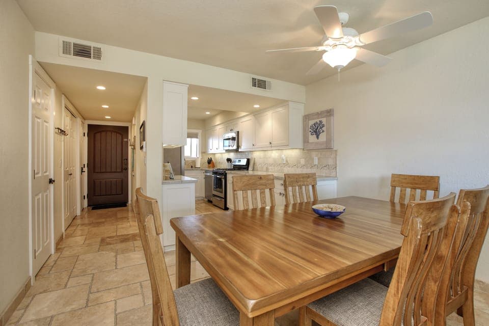 The inviting dining area provides a great space for meals with family and friends.