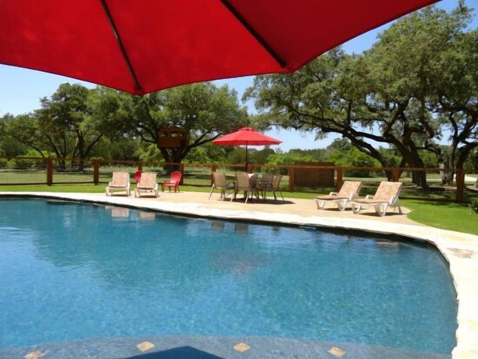 View from swim deck under umbrella