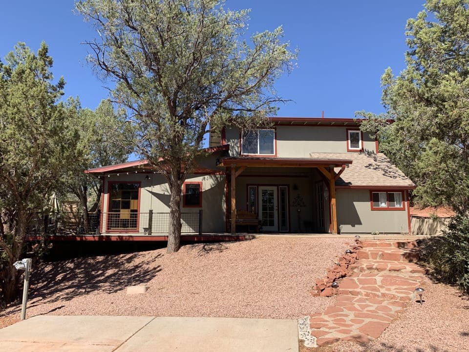 Front of rental from parking view