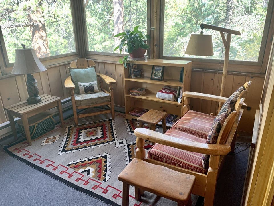 Game room porch sitting area