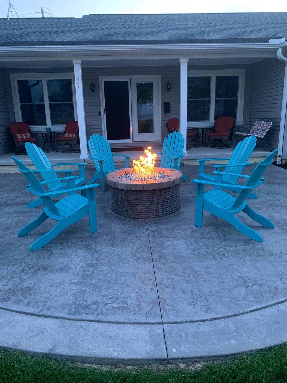 Front of house fire pit