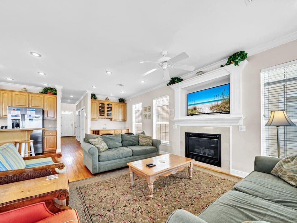 Living room with flat screen TV