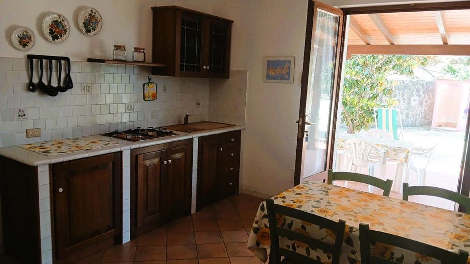 Villa Giuliana, living room and kitchenette