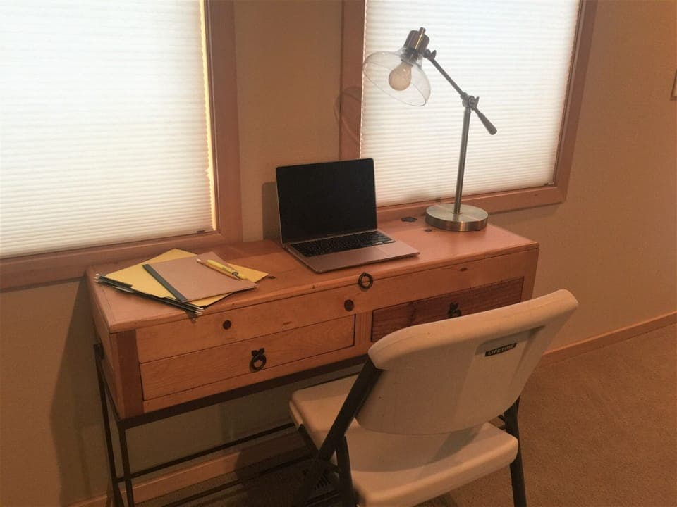 Workstation in downstairs bedroom.