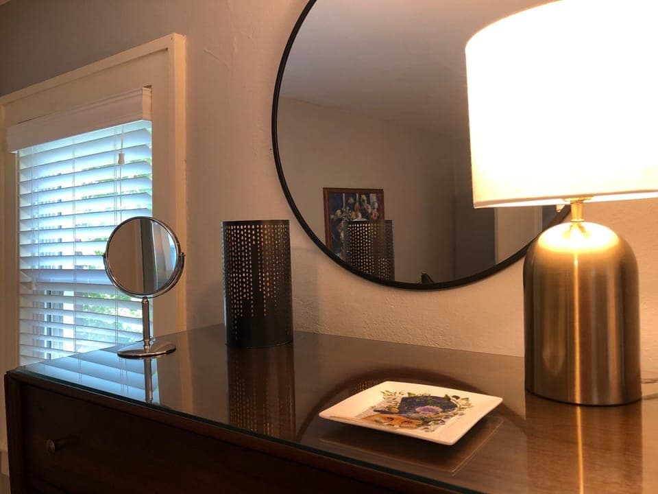 Top of chest of drawers.