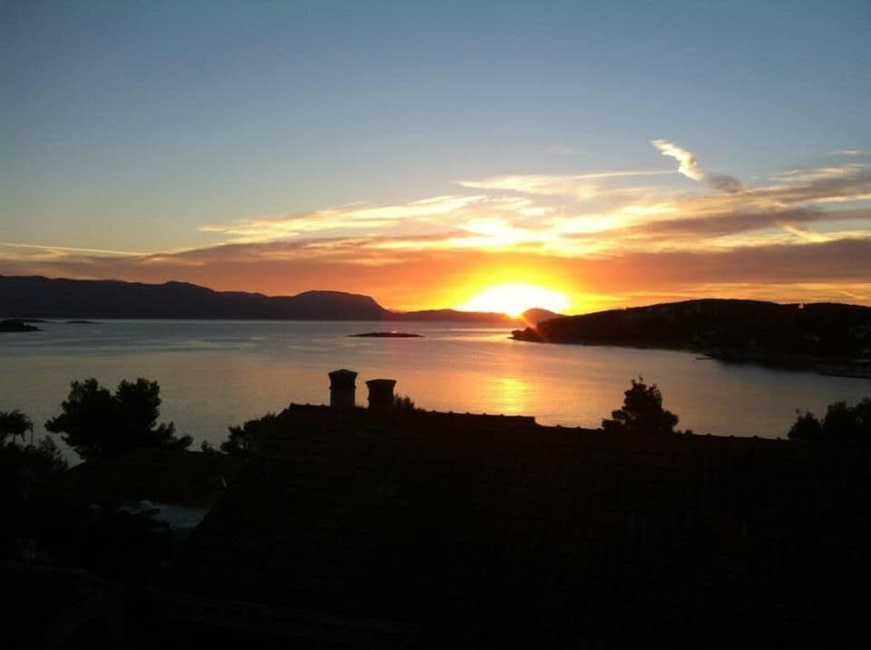 Beautiful sunset view from house Sunshine.