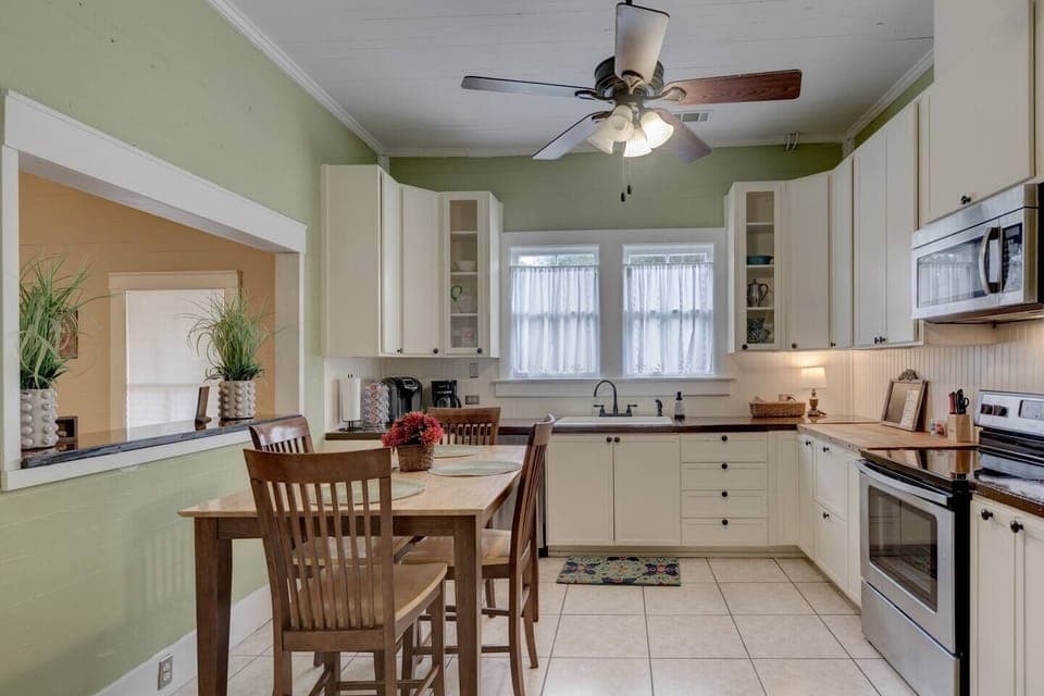 Breakfast table in kitchen