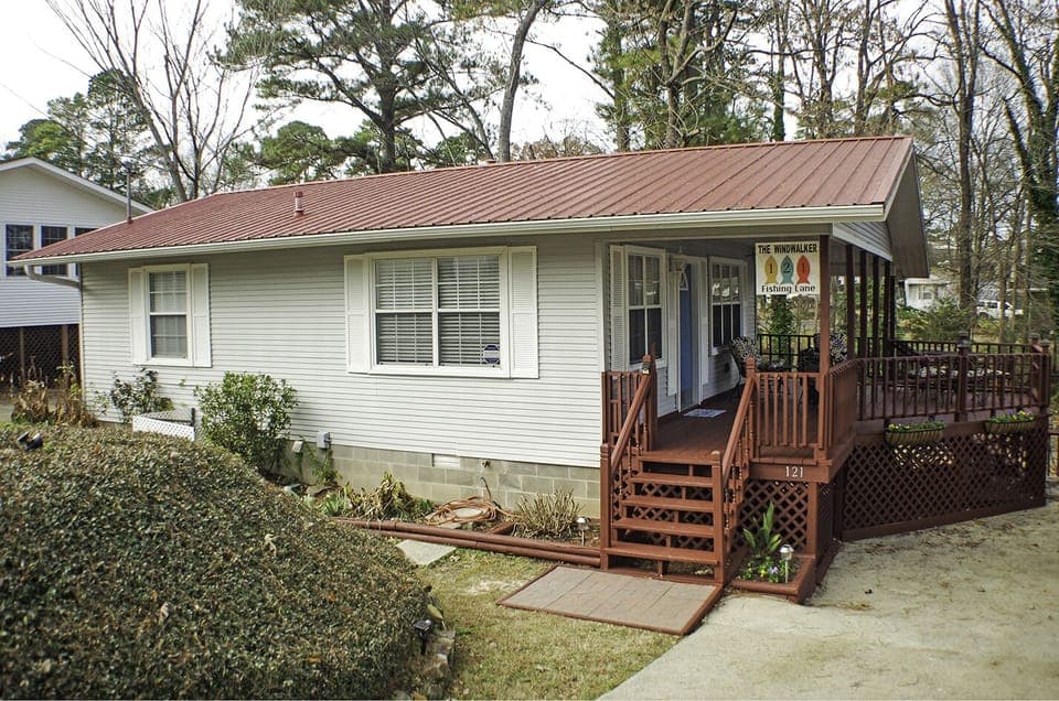 The deck is the favorite spot!  Enjoy comfy seating, fire pit, and patio table