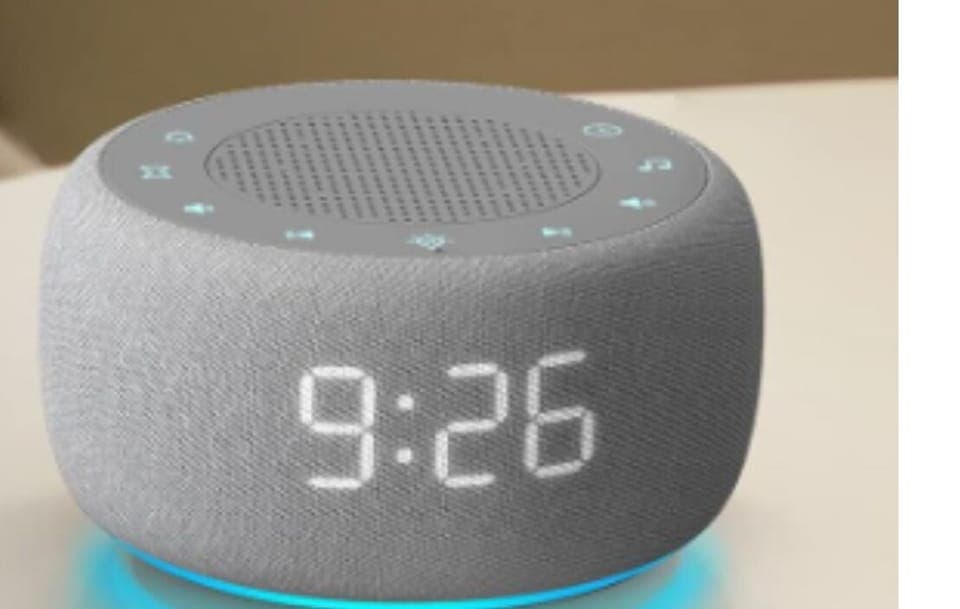 Sleep sound machine with alarm clock, night light and many restful sounds