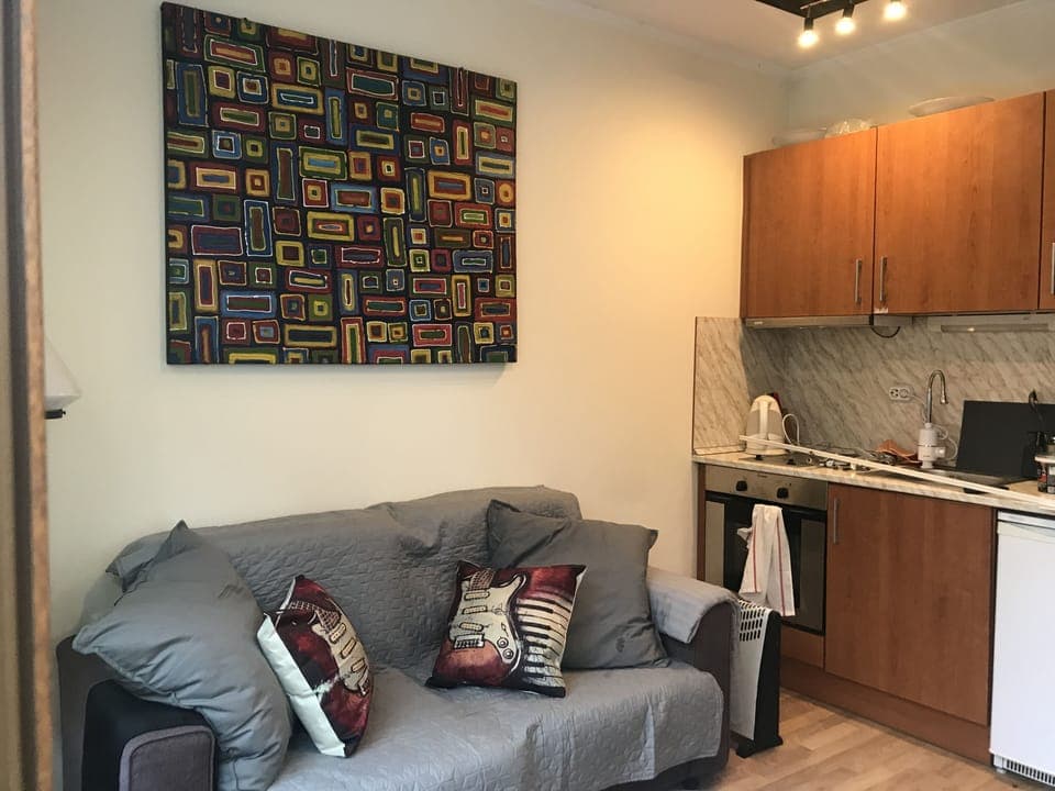 The sofa bed extends to sleep 2.