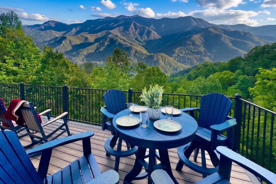 Great view for a meal or just hang out on the deck sofas