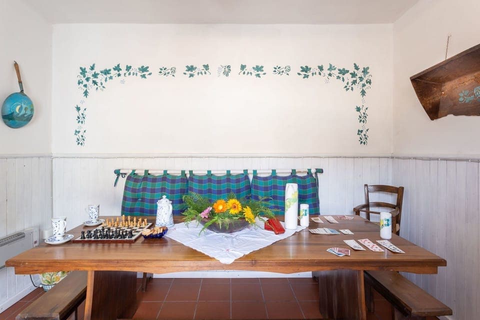 Room, Dining Room, Interior Design, Table, Furniture, Ceiling, House, Building, Wallpaper