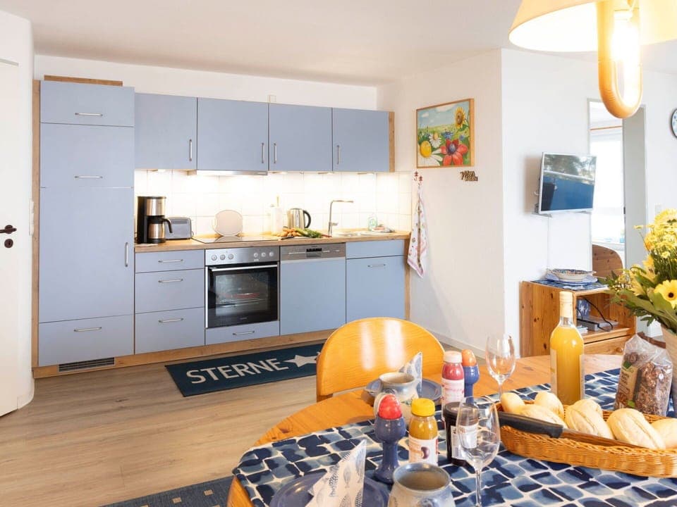 Furniture, Interior Design, Flooring, Floor, Wood, Kitchen, Room, Ceiling, Countertop, Cabinetry