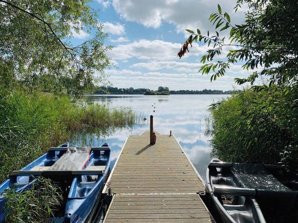 Lake less than a 1 min walk from the house
