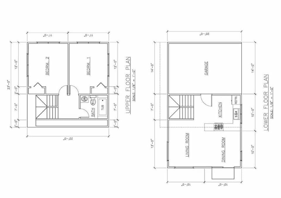 Living room/Kitchen downstairs. Two bedrooms and bathroom upstarts 