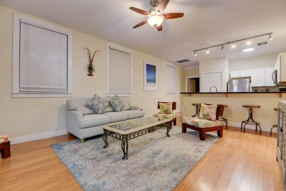 Living Area with Queen Pullout Couch - Unit 1