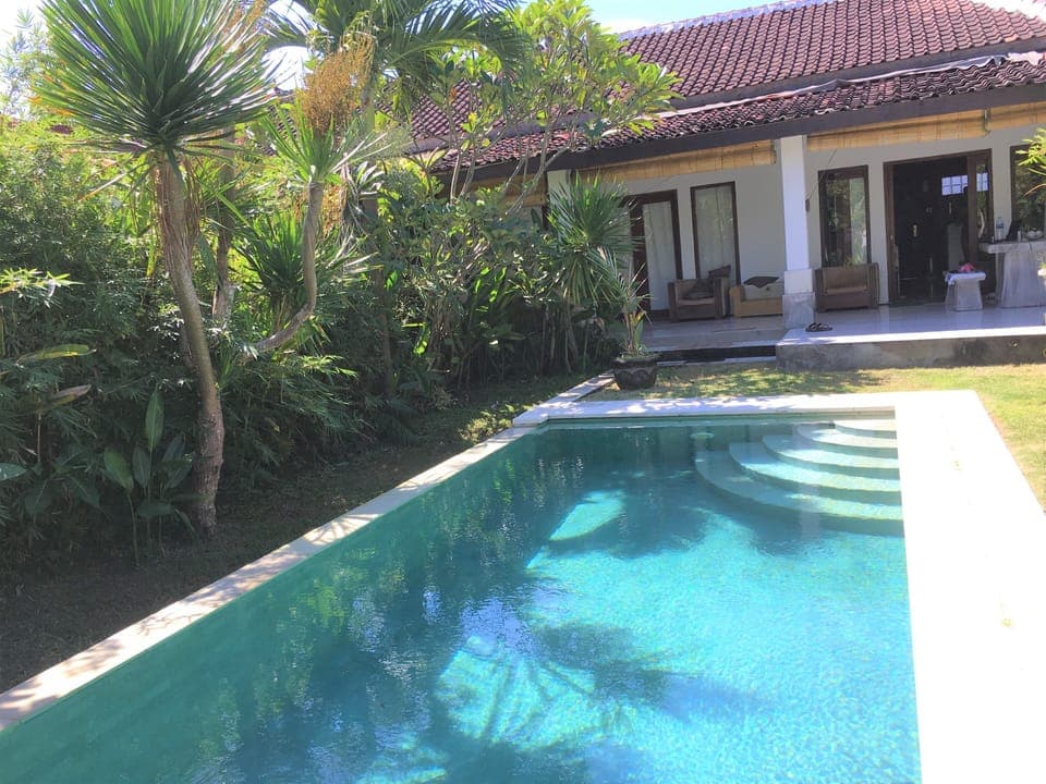 The private natural stone Infinity Pool keeps the water fresh for our guests