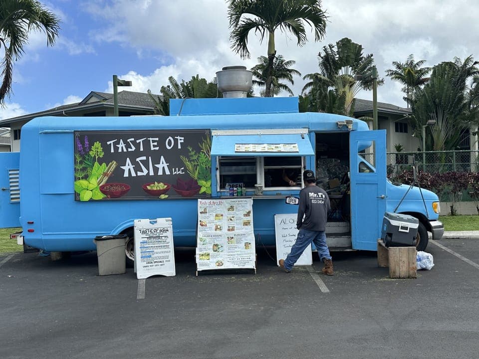 Taste of Asia Food Truck on Property - Nearby Covered Pavillions for Dining
