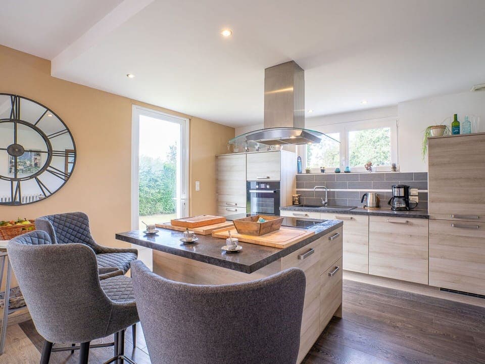 Cabinetry, Furniture, Countertop, Table, Chair, Kitchen, Wood, Interior Design, Window, Kitchen Appliance