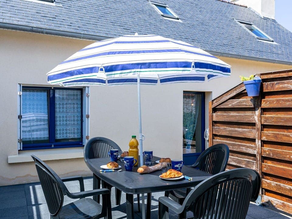 Table, Furniture, Property, Chair, Umbrella, Blue, Building, Azure, Shade, Lighting