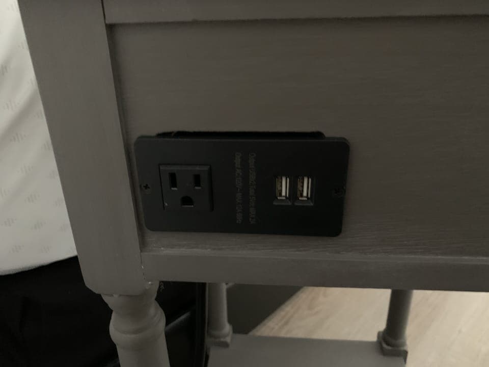 USB connection on bedside tables
