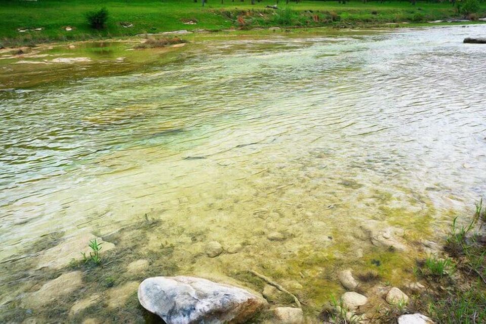 The clear water of the blanco river.