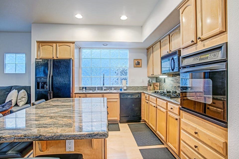 The large kitchen is equipped with everything you need to cook for the entire family.
