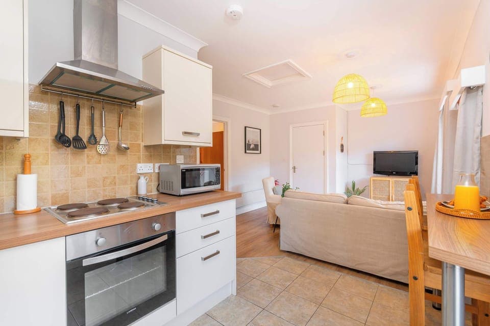 Well equipped open plan kitchen