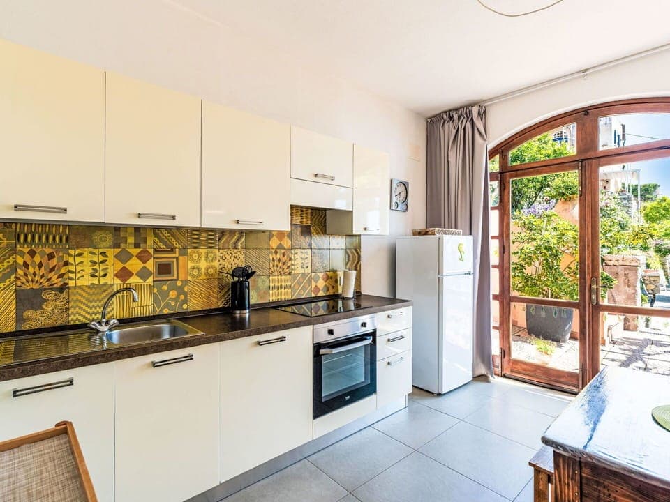 Kitchen, Flooring, Interior Design, Countertop, Floor, Apartment, Furniture, Cabinetry, Room, Tap