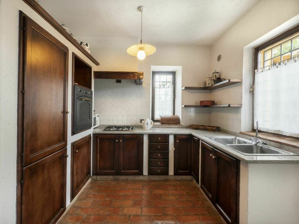 Countertop, Cabinetry, Kitchen Sink, Furniture, Sink, Kitchen, Plumbing Fixture, Window, Home Appliance, Wood