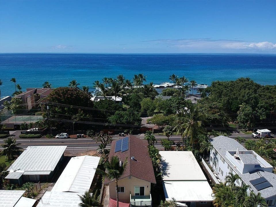 Just across the street from the ocean, 99 steps (Far right house)