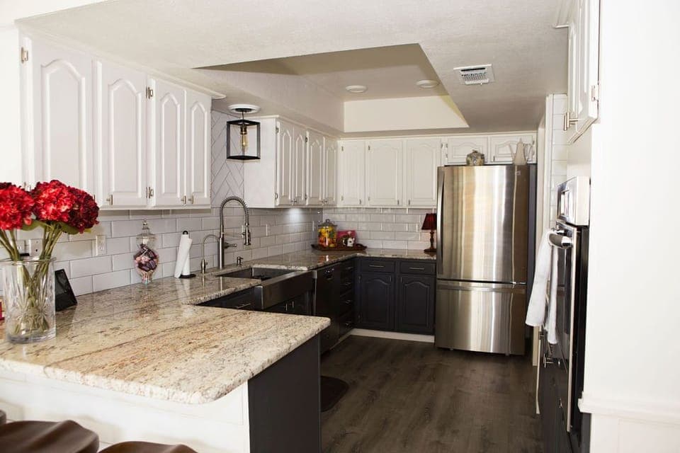 kitchen view from dining table