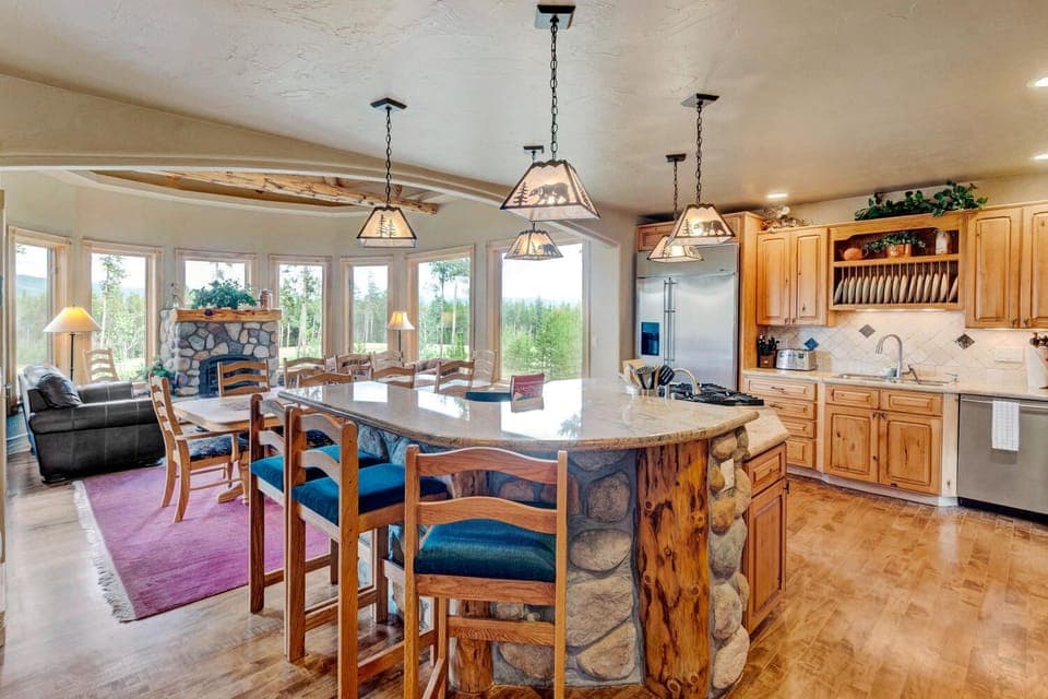 Large Kitchen Island with Seating for 3