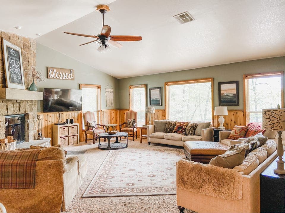 Plenty of room for everyone in this huge living room 