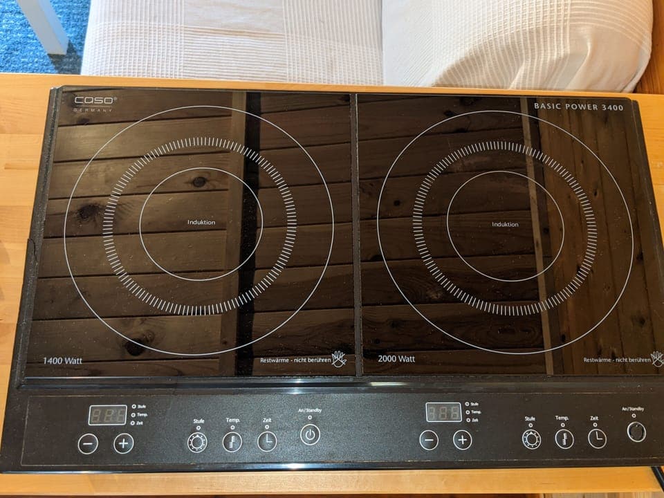 Induction hob in the kitchen 