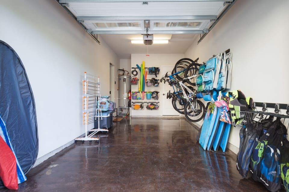 Our typical garage - Fully stocked garage with beach gear and bikes