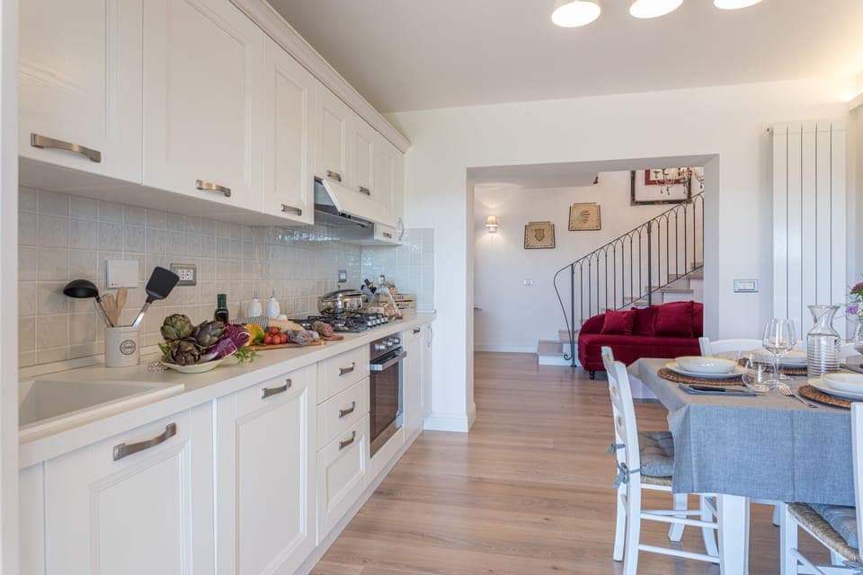 Kitchen and dining area. All new kitchen appliances and wares.