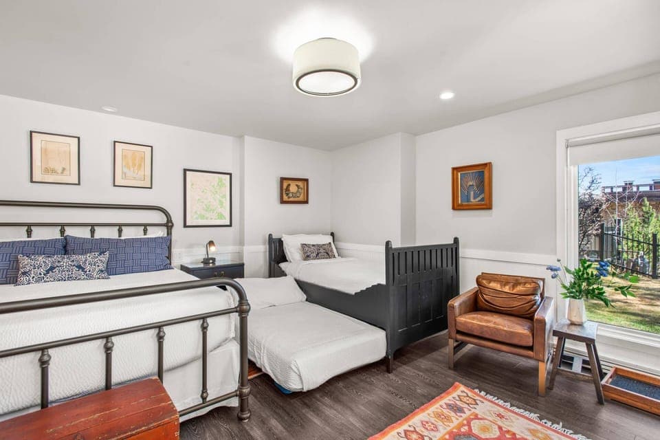 One of the lower level bedrooms offers a king bed and a twin bed with trundle.  This is a great option for a small family or a few friends!