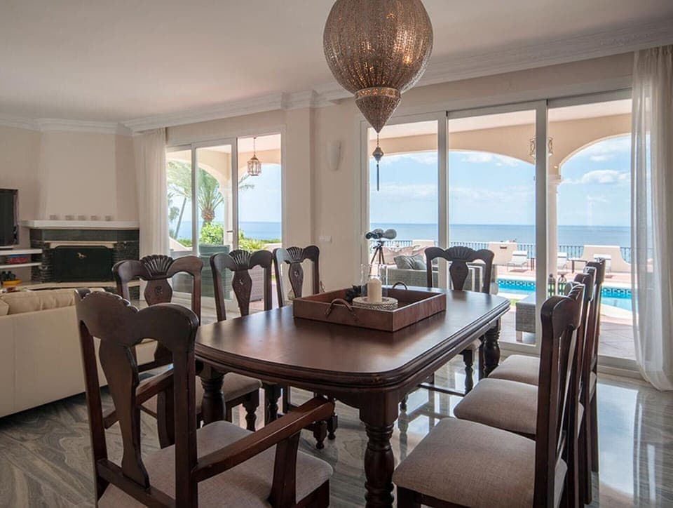 Indoor dining with the views of Mediterranean