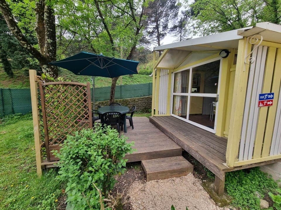 Terrasse du Chalet Camping L'Orée Des Cévennes