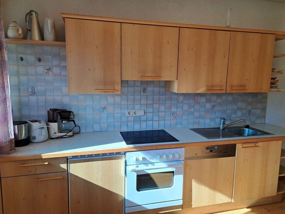 Kitchen Sink, Cabinetry, Countertop, Property, Sink, Kitchen Appliance, Kitchen Stove, Kitchen, Wood, Interior Design