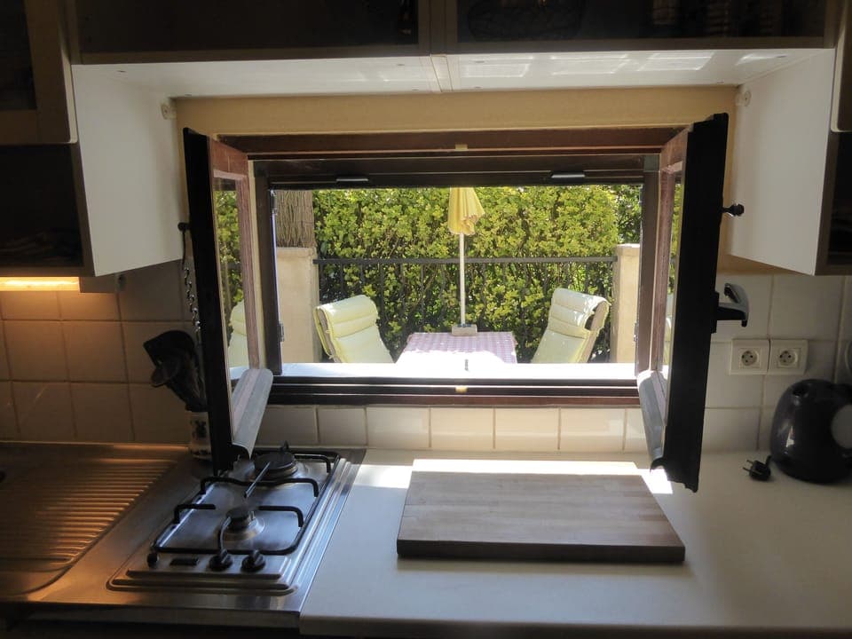 View out to outdoor dining area