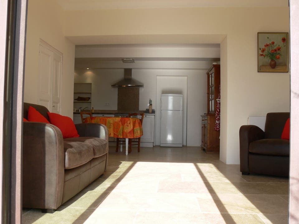 Living area through to kitchen and dining area