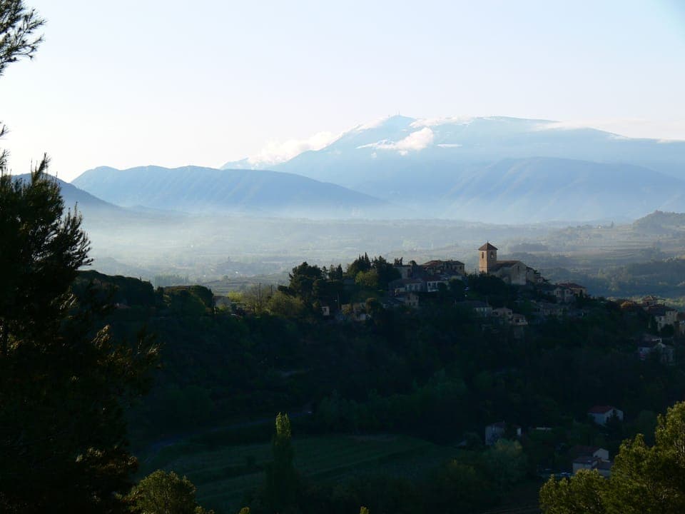 View over Vinsobres from the road up from the village